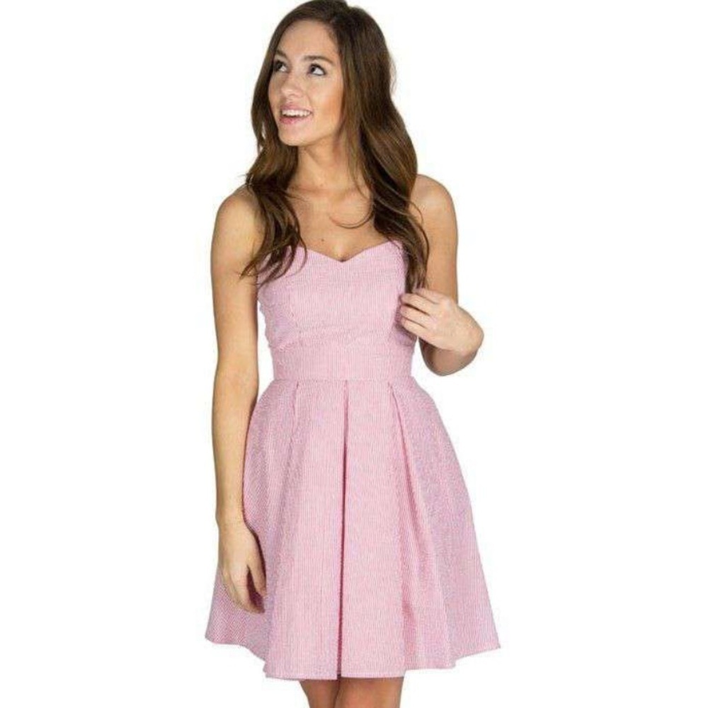 Lauren James Corbin Dress Pink Gingham Large